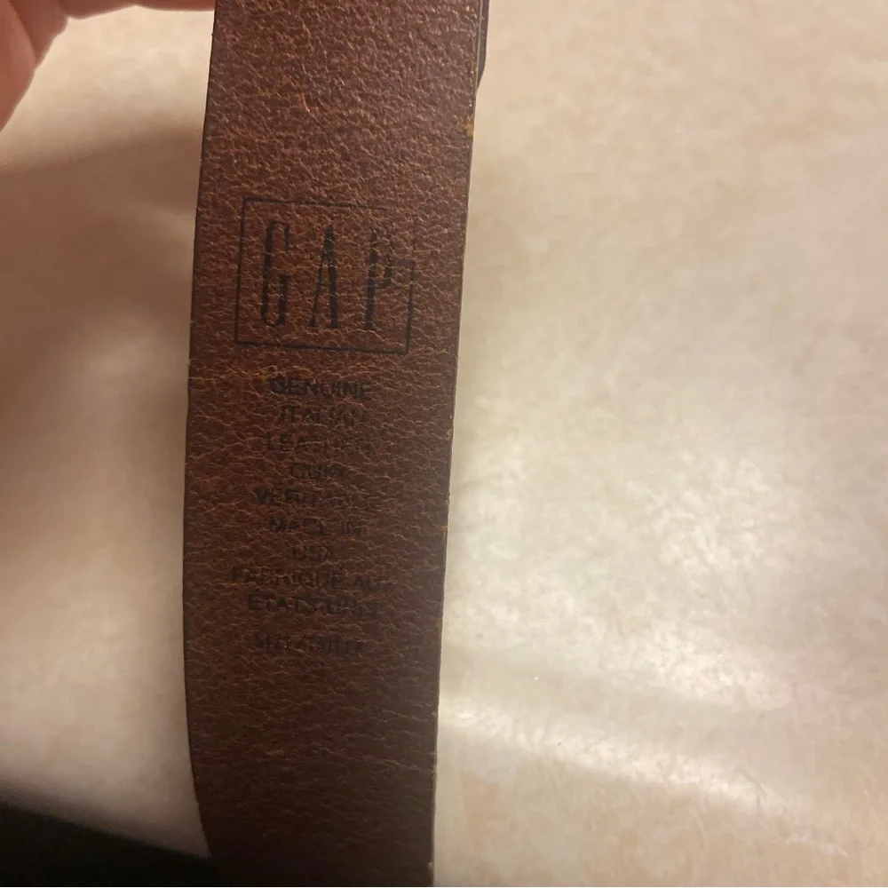 Vintage Gap Belt Womens 31”-34” USA Made Brown Leather Retro 80s 90s Classic - Picture 6 of 12